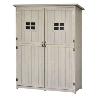OUTSUNNY Cobertizo de madera 127.5x50x164 cm gris