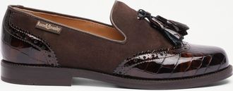 Russell & Bromley TASSEL Womens Brown Suede Brogue Loafer