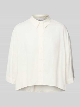 Only Cropped Hemdbluse aus reiner Viskose Modell ASTRID LIFE in Offwhite, Gr&ouml;&szlig;e XS