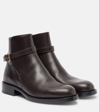 The Row Nobilis leather ankle boots