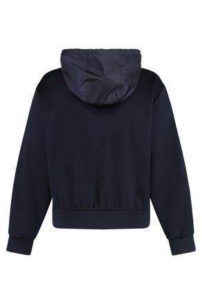 Prada Full-Zip Cotton-Blend Hoodie - Navy