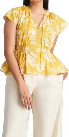 Tanya Taylor Ivana Top In Buttercup Multi
