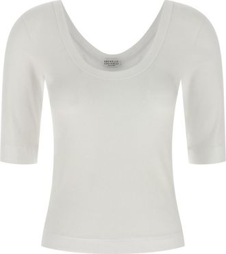 Brunello Cucinelli White Monile T-shirt