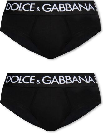 Dolce & Gabbana Logo slips 2-pack - Heren - Onderbroek - Zwart - 3XL - Katoen - Ondergoed