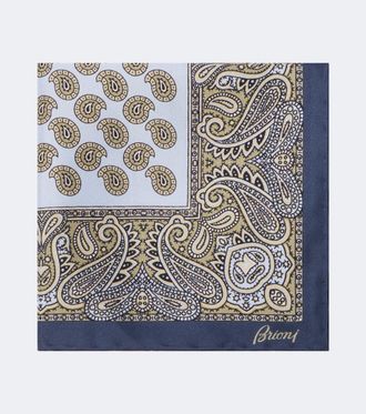 Brioni Paisley silk twill pocket square