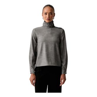 Patrizia Pepe Dames, Blouses & Shirts, Grijs, Maat: L Viscose