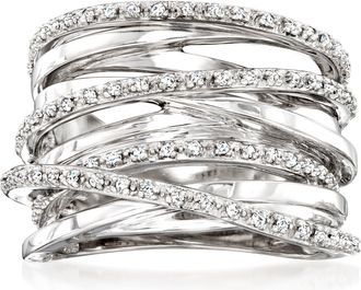 Ross-Simons Diamond Highway Ring in Sterling Silver