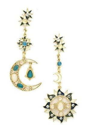 Eye Candy Los Angeles Sun & Moon Earrings in Multi Color at Nordstrom Rack