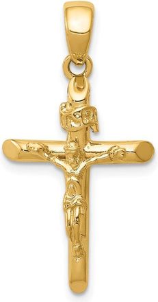 Diamond2Deal 14k Yellow Gold Polished Crucifix Cross Pendant
