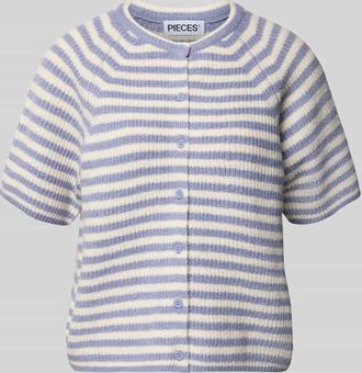 Pieces Regular Fit Strickjacke mit Woll-Anteil Modell MALOU in Rauchblau, Gr&ouml;&szlig;e XL