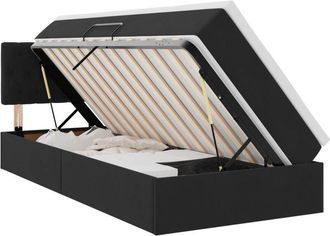 vidaXL Storage Bed with Mattress with Storage Black 90 x 190 cm Velvet vidaXL