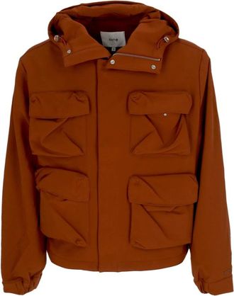 Arte Technische Stof Hoodie Jas Oranje - Heren - Zomerjassen - Oranje - XL - Polyester - Jassen