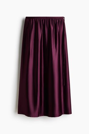 H&M Jupe mit Kordelzug - Weinrot