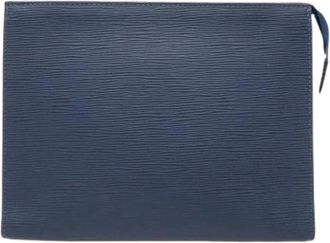 Louis Vuitton Pre-owned Vintage Clutch - Dames - Vintage Clutch - Blauw - ONE Size - Leer - Vintage
