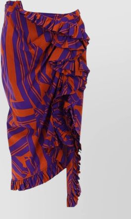 Dries Van Noten mid length high waist asymmetric print skirt