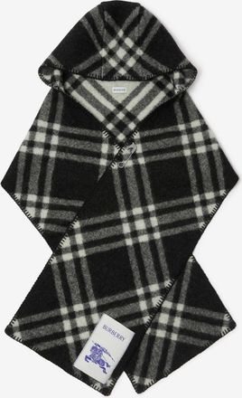 Burberry Check Wool Hooded Scarf