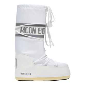 Moon Boot Moon Boot, Winter Boots, female, White, Size: 9 US Icon Nylon