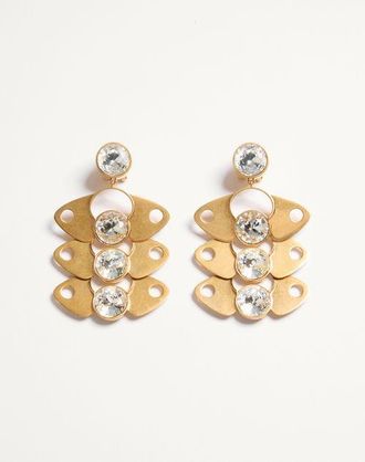 Valentino Garavani Pages Earrings In Metal And Crystal Wo