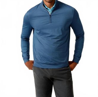 Johnnie-O Jamie 1/4 Zip Pullover Sweater In Navy Mahalo
