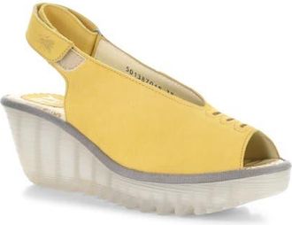 FLY London Yeay Peep Toe Sandal in Bumblebee at Nordstrom, Size 10-10.5Us