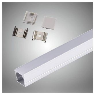 Trade Shop Trade Shop Traesio - Trade Shop - Profilo In Alluminio Barra Da 2mt Con Copertura Opaca Per Strip Led Strisce Al15
