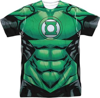 Gildan Green Lantern Uniform Short Sleeve Adult Poly Crew Tee / T-Shirt
