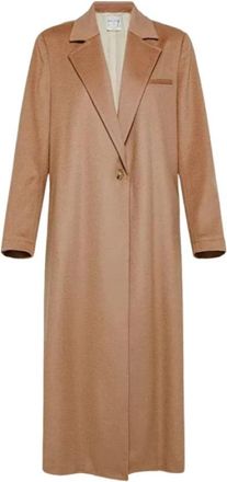 Forte_Forte Kameel wollen jas lang trendy vrouwelijk - Dames - Mantel - Beige - S - Wol - Jassen
