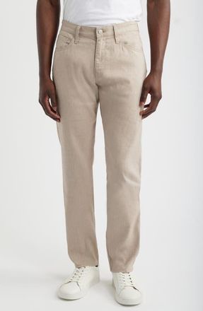 Mavi Marcus Slim Straight Leg Pants in Coffee Linen at Nordstrom, Size 32 X 32