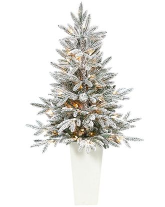 Nearly Natural 44In Flocked Manchester Spruce Artificial Christmas Tree