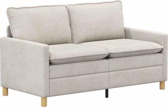 vidaXL Sof&aacute; Crema 156 X 81 X 87,5 Cm Poli&eacute;ster Vidaxl