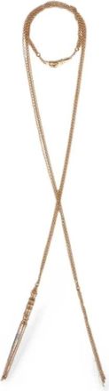 Chlo&eacute; Accessoires, Dames, Geel, ONE Size, Lange Halsketting van Kant