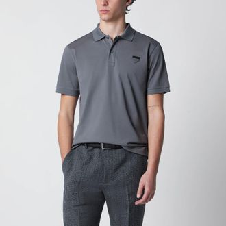Prada Steel grey cotton piqu&eacute; polo shirt
