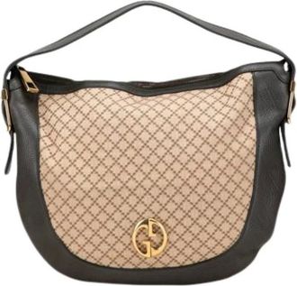 Gucci Pre-owned Shoulder Bags, female, Beige, Size: ONE SIZE Pre-owned Vintage Canvas Shoulder Bag