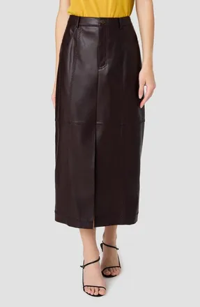French Connection Madeline Faux Leather Midi Skirt in Coca Brown at Nordstrom, Size 14