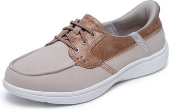 Skechers Womens Slip-On Boat Shoes - On-The-GO Flex Radiant Sandy Canvas Sneakers