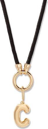 Brook & York Kai Initial Charm Necklace in Gold/Black C at Nordstrom