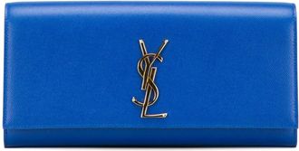 Saint Laurent 2012-2025 Grain de Poudre Cassandre clutch met monogram - Blauw