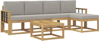 vidaXL Conjunto De Sof&aacute;s De Exterior 6 Uds. Blanco Y Gris Claro Vidaxl