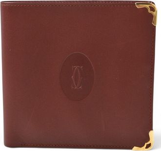 Cartier Bordeaux Leather Wallet (Bi-Fold) (Pre-Owned)