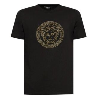 Versace Embellished Medusa T-Shirt, Size Medium