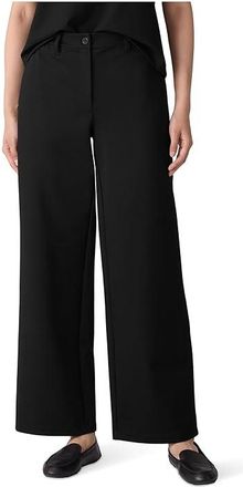 Eileen Fisher Washable Flex Ponte Wide Full Length Trouser Womens Clothing Black : XL 30, Elastane/Lyocell/Nylon