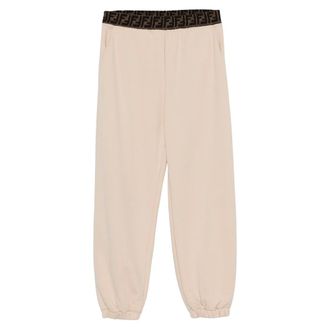 Fendi Linen Joggers - male - Fendi - Sweatpants - Beige - 4 Y - Kids