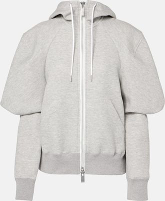 sacai Felpa in jersey di misto cotone con zip