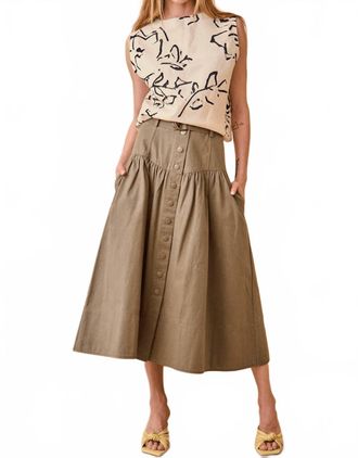 Hunter Bell Delaney Midi Skirt In Army Green