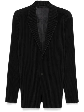 Homme Plissé Issey Miyake plissé blazer - men - Polyester/Polyester - 2 - Black