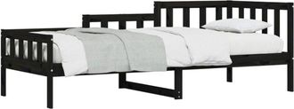 vidaXL Day Bed without Mattress Black 80x200 cm Solid Wood Pine Vidaxl