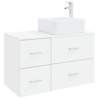 vidaXL Juego De Muebles De Ba&ntilde;o 2 Pcs Blanco Madera De Ingenier&iacute;a Vidaxl
