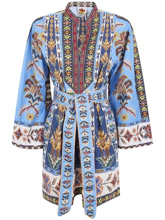 Farm Rio Embroidered Tapestry Mini Dress