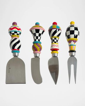 MacKenzie-Childs Jubilee 4-Piece Cheese Knife Set