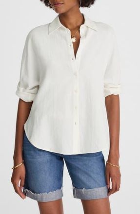 Madewell Cotton Double Gauze Oversize Shirt in White at Nordstrom Rack, Size Small